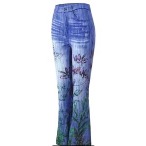 ✨️Butterfly Hippie Flare Bottom Women's button Zip Pants ✨️